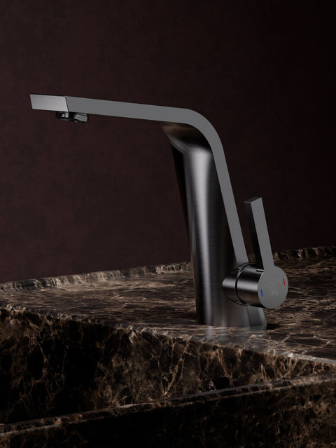 Brushed Gun Metal Mit Ablaufgarnitur