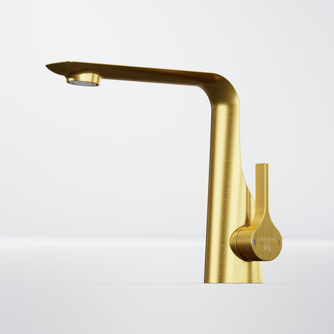 Brushed Gold Mit Ablaufgarnitur