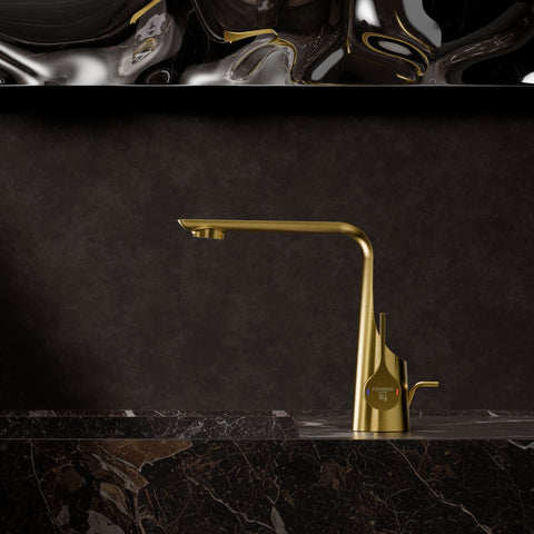 Brushed Gold Mit Ablaufgarnitur
