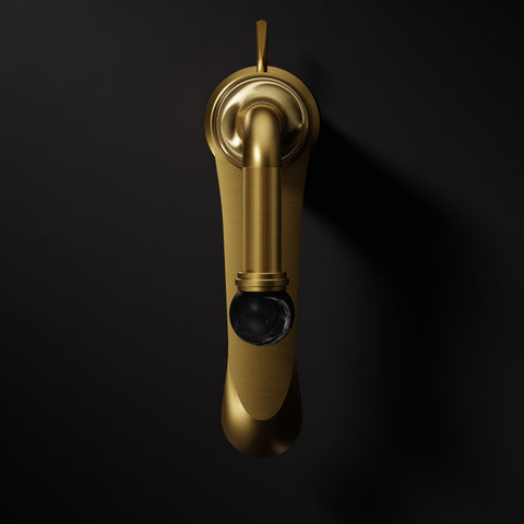 Brushed Gold / Nero Marquina Mit Ablaufgarnitur