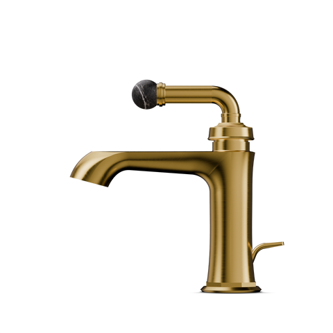 Brushed Gold / Nero Marquina Mit Ablaufgarnitur