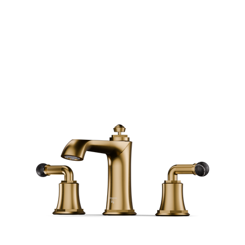 Brushed Gold / Nero Marquina Mit Ablaufgarnitur