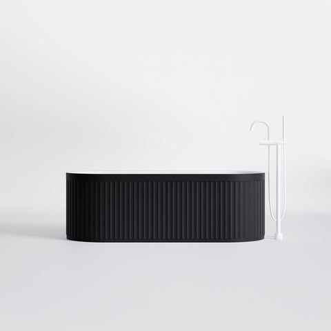 Matt White / Matt Black Mit Ablaufgarnitur