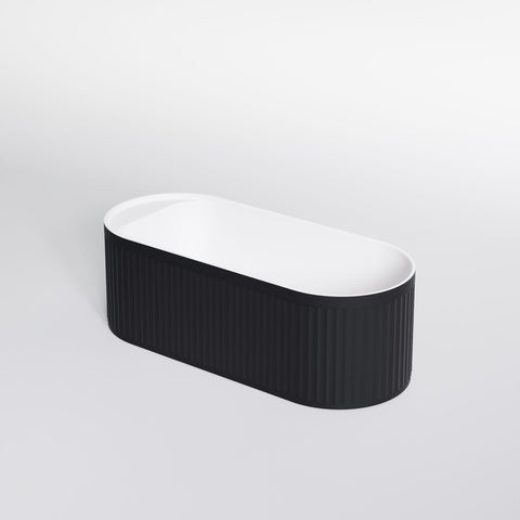 Matt White / Matt Black Mit Ablaufgarnitur