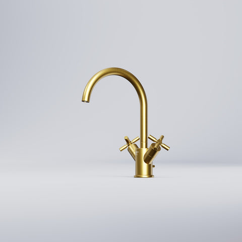 Brushed Gold Mit Ablaufgarnitur