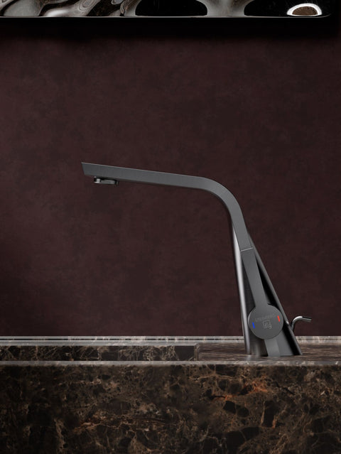Brushed Gun Metal Mit Ablaufgarnitur