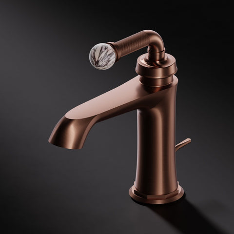 Brushed Copper / Calacatta Viola Mit Ablaufgarnitur