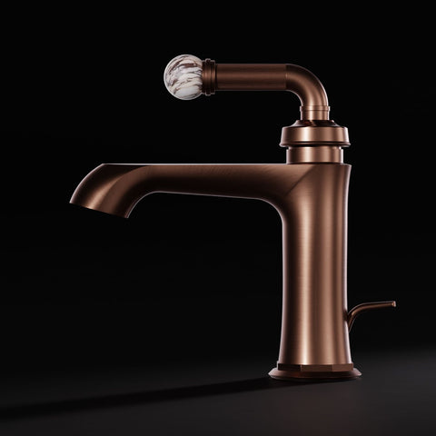 Brushed Copper / Calacatta Viola Mit Ablaufgarnitur