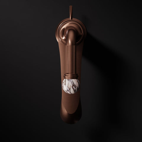 Brushed Copper / Calacatta Viola Mit Ablaufgarnitur