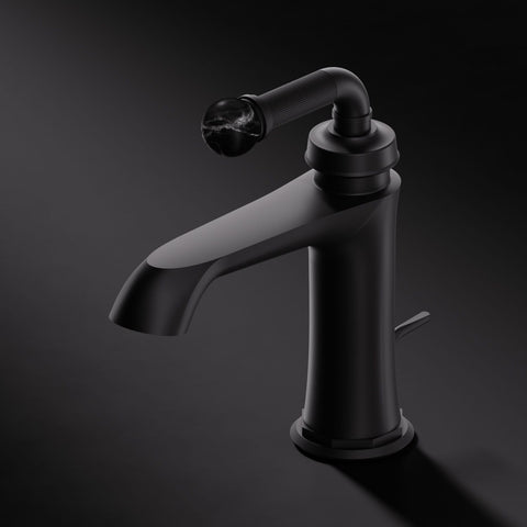 Matt Black / Nero Marquina Mit Ablaufgarnitur