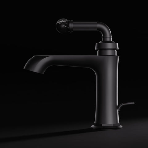 Matt Black / Nero Marquina Mit Ablaufgarnitur