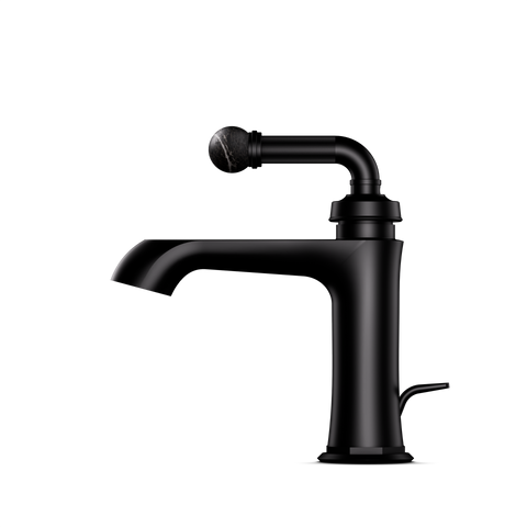 Matt Black / Nero Marquina Mit Ablaufgarnitur