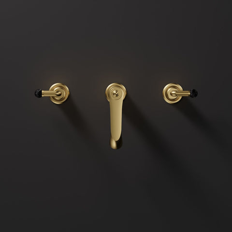 Brushed Gold / Nero Marquina Mit Ablaufgarnitur